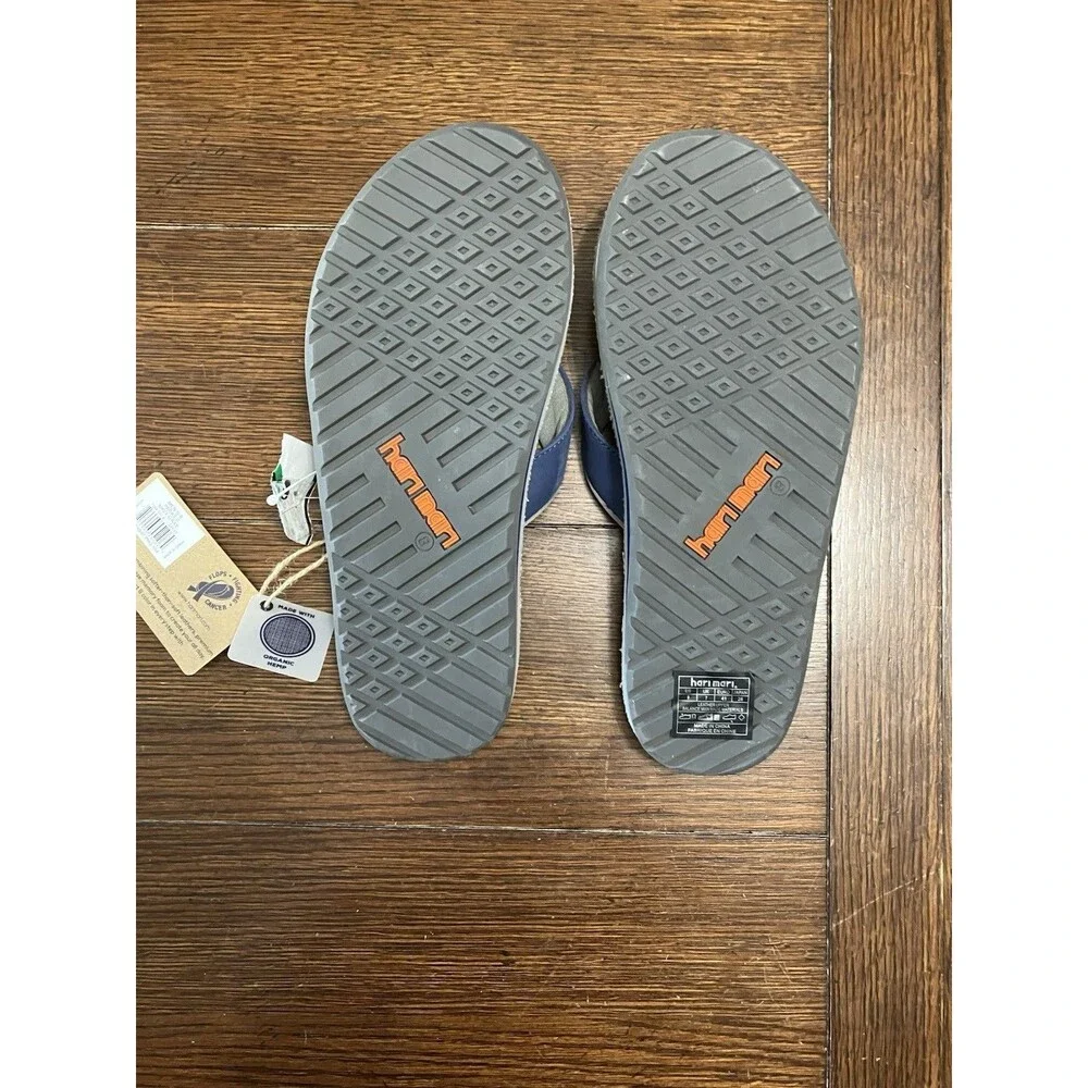 Hari Mari Men's Parks II Flip Flop Sandals Size 8 Navy / Gray NWT